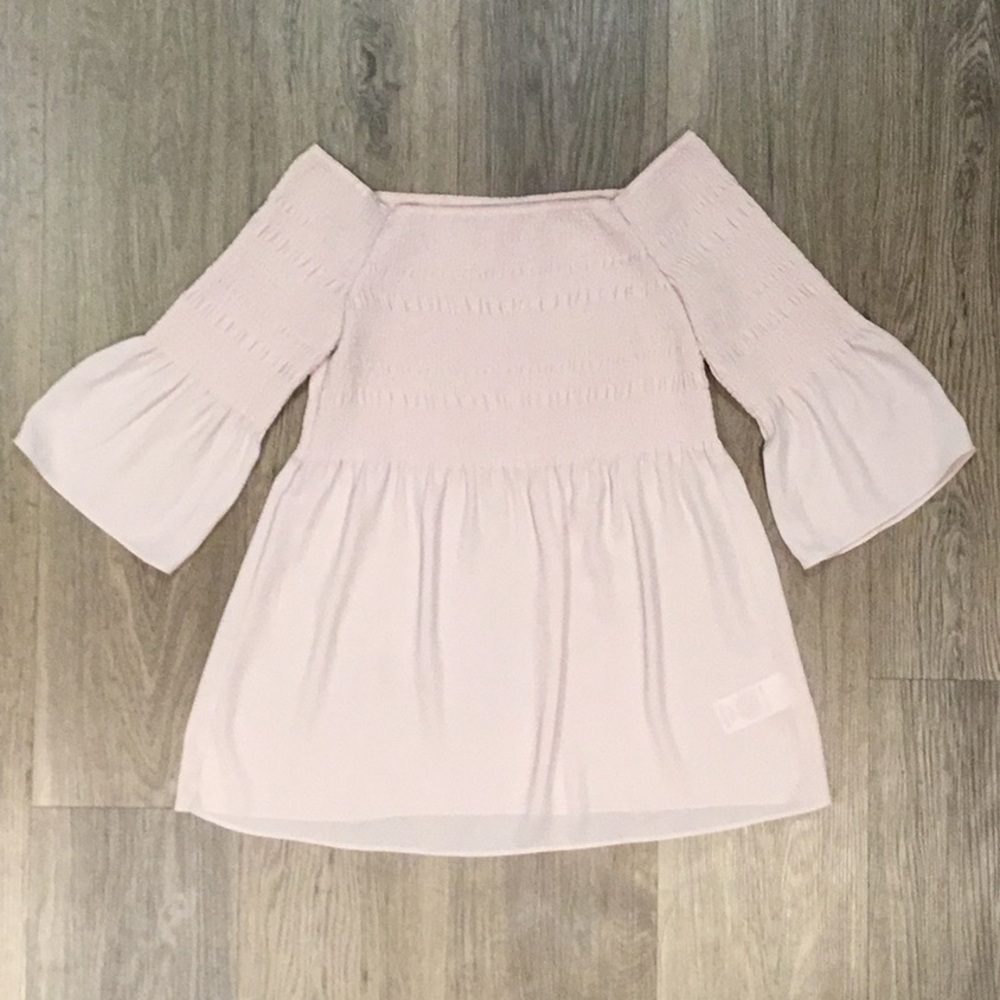 Aritzia Babaton Grantland Pink Off Shoulder Blouse Small NWOT - Picture 4 of 13